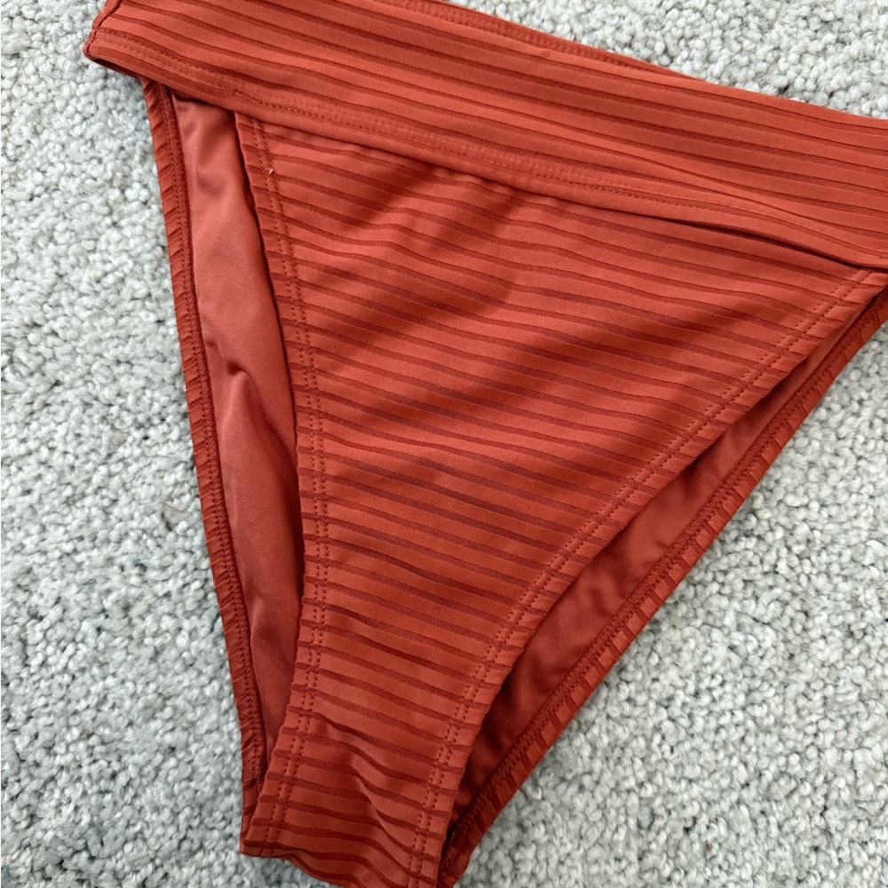 Ribbed Orange Bikini Bottom